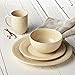 Rachael Ray Cucina Dinnerware 16-Piece Stoneware Dinnerware Set, Almond Cream