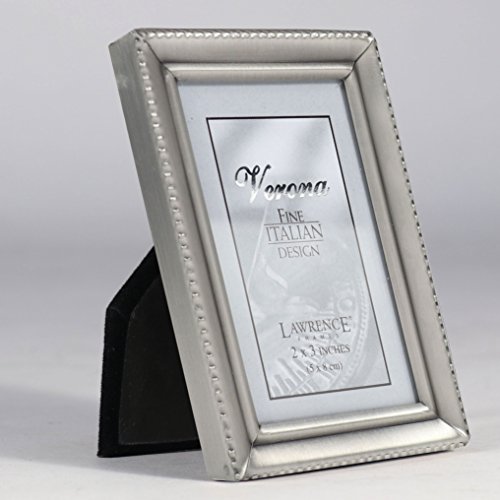 Lawrence Frames Antique Pewter 2x3 Picture Frame - Beaded Edge Design - //medicalbooks.filipinodoctors.org