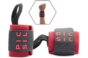 PICSIL Wrist Wraps with Double Fabric Fastener, Stretchable Wrist Straps for Weightlifting, Cotton Wrist Straps with Thumb Loop, Advanced Weightlifting Straps for Comfort and Stability