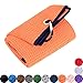Mile High Life Golf Towels - Microfiber Waffle Pattern Tri-fold, Brush Tool Kit with Club Groove Cleaner with Retractable Cord and Clip, for Men Women, Golf Gift (Orange Towel+Orange Brush)