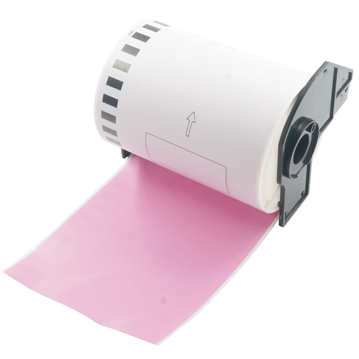 BETCKEY - 1 Pink Labels Replacement for Brother DK-22243, 102mm x 30.48m Continuous Shipping Labels Compatible with Brother QL Label Printers