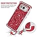 TILL for Samsung Galaxy s8 Case, TILL Luxury [Sparkle Sequins] Crystal Bling Glitter Shiny Case Hybrid Layer TPU Soft Inner Hard PC Protective Cute Case Cover Defender for Samsung Galaxy s8 [Red]
