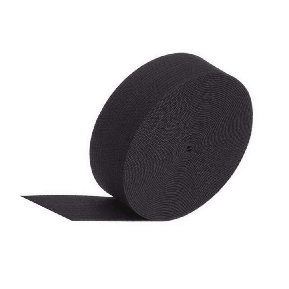 5Meters Black 4CM Wide Polyester Elastic Cord Flat Braided Rubber Band Stretch Thread String Knitted Elastic Ribbon Spool Clothing Making Accessories for Clothing DIY Craft