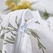 Wake In Cloud - Botanical Duvet Cover Set, 100% Cotton Bedding, Cottagecore Yellow Flowers and Green Leaves Floral Garden Pattern Printed on White (3pcs, King Size)
