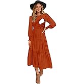 CzzzyL Womens Flutter Long Sleeve Smocked Tiered Nursing Dress for Breastfeeding with Pockets