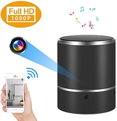 Hidden Camera Speaker Spy Camera Bluetooth Music Player WiFi 1080P Mini Cam Stereo Speaker Wireless Nanny Cameras Rotate Motion Detection Record and Alarm Video Recorder Home Security Rotate 180 degre