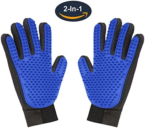 TINDERALA Pet Grooming Glove - [Upgraded Version] Gentle Pet Deshedding Glove, 2-in-1 Massage Tool with Enhanced Finger Design, Perfect for Dogs &amp; Cats with Long &amp; Short Fur