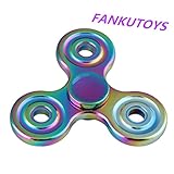 FANKUTOYS Triangle Hand Fidget Spinner Fingertip Gyro Anxiety Toy (Dark Purple) (Colorful)