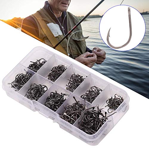 Angelhaken 500 Stück Seefischerei Terminal Tackle Haken Größen 3-12 Angelhaken Set mit klarer Angelbox für Angelzubehör – Bild 7