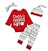 Von kilizo Christmas 4Pcs Outfit Set Baby Boys Girls Daddy's Favorite Gift Rompers(3-6 Months)