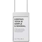 ID FRAME (White) Extensible Reel Card Holder with Adjustable Silicone Lanyard – Minimalist 1-Card ID Badge Holder with Soft-Touch Finish – Lightweight & Durable for Office, School, Travel