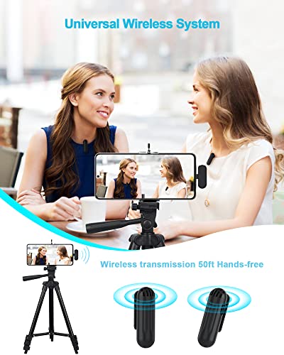 Huicn Wireless Lavalier Microphone Noice Cancelling Omnidirectional Condenser Mic for Samsung LG Google Smartphone Tablet PC with USB C, Clip on Lavalier Mic Sound Record for YouTube TikTok Meeting