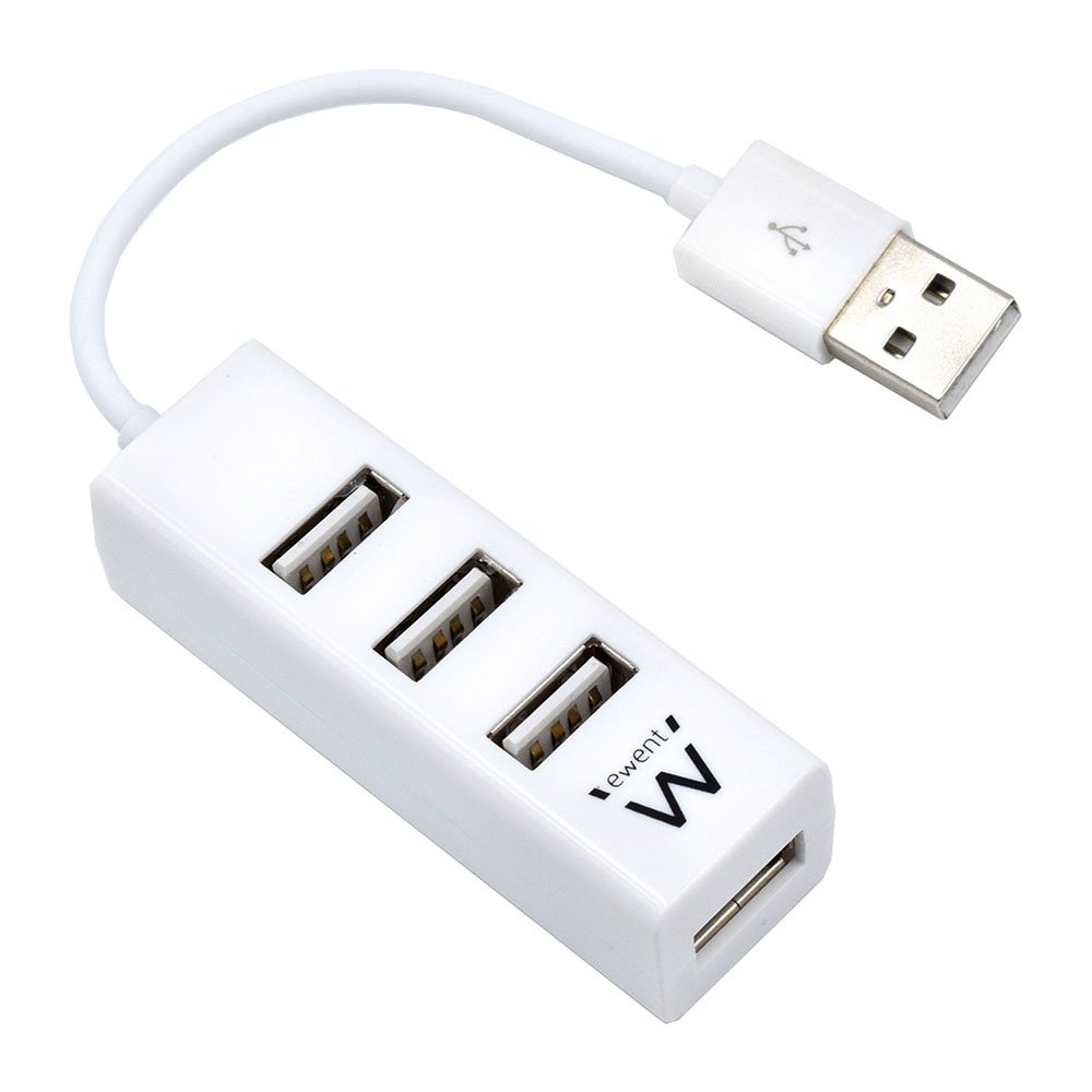 Ewent EW1122 USB 2.0 Hub, 4 USB 2 Ports 480 MBps, 12 cm Cable, White