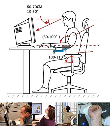 YANGHX Newest Design Ergonomic Articulating Computer Laptop Arm Support | Height Adjustable Armrest Desk Extender | User-friendly Attachable Aluminum Alloy Arm Stand (Gray)
