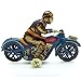 Retro Wind Up I-922 Motorcycle with Driver Clockwork Tin Toy Collectible Gifts