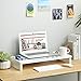 SONGMICS Bamboo Monitor Stand Riser, Ergonomic, Desktop Organizer, 3.3 Inches Height, with Phone, Cup, Keyboard Storage, for Computer, White ULLD201WTthumb 1