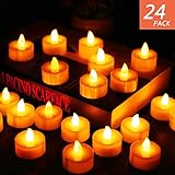 Flameless Candles, LED Tea Light Candles With Battery-Powered wedding Candles Decorations For Parties Events Tealight Candles (24 Pack)