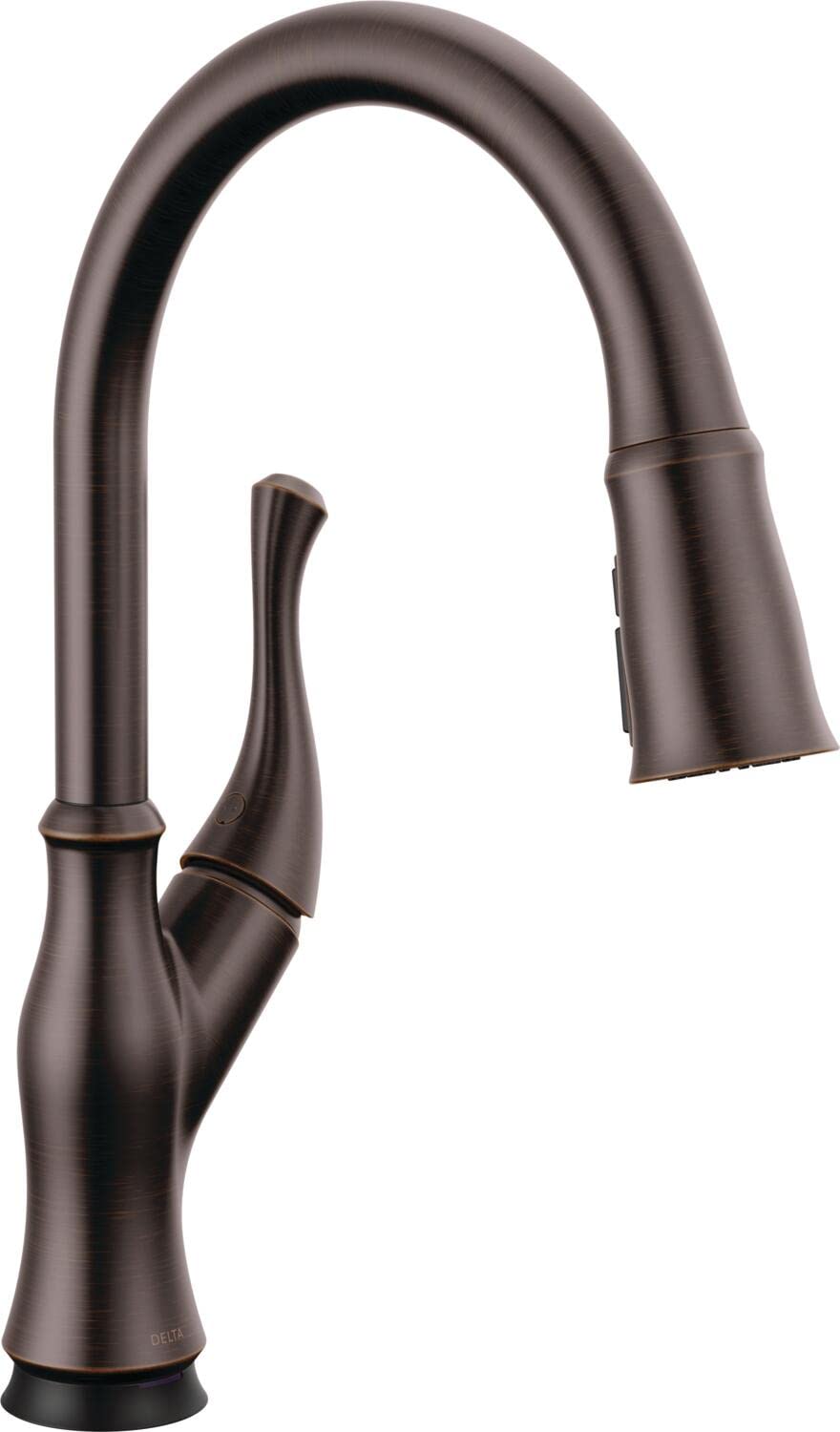 Delta Ophelia Oil Rubbed Bronze Touch Kitchen Faucet with Pull Down Sprayer, Modern Single Hole Touch On Kitchen Sink Faucet, Single Handle, Venetian Bronze 19888TZ-RB-DST Image