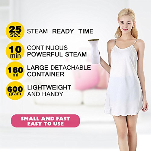Baabyoo Travel Garment Steamers Ironing Accessories Trouser Pressers Garment Steamer Accessories Ironing Sets Clothes Irons Fabric Steamers for Clothes 180ml Compact Clothes Wrinkle Shooter (White)