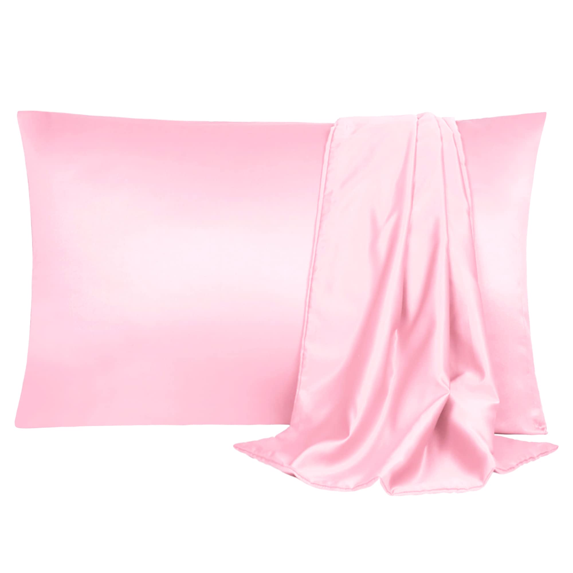 sourcing map Pillowcase Set Silk Satin Pillow Cases for Hair and Skin, Pillow Cases 2 pack with Envelope Closure Lilac 50 x 65cm