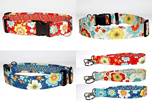 Red Floral Key Fob - 6" Wristlet - Flower Keychain - Wrist Lanyard - Purse or Wallet Strap - Thumbnail 4