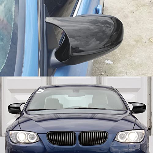 Asasytal Side Mirror Cap, Car Accessories Compatible with BMW E90 E91 E92 E93 E81 E82 E87 E88 LCI Facelifted Model Rear View Cap, Glossy Black,1 Pair