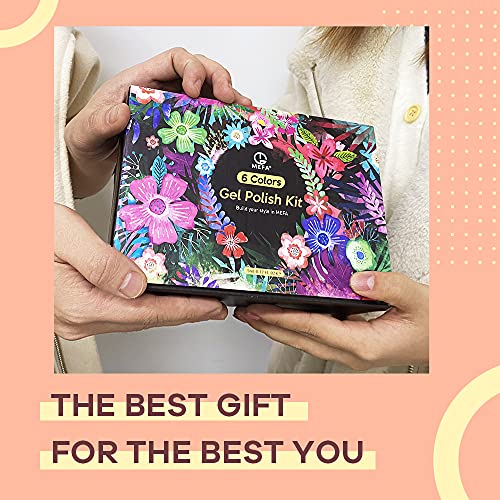 MEFA Gel Nail Polish Set, Colorful Summer Collection 6 Colors, Green Blue Lemon Yellow Neon Soak Off Gel Polish Popular Bright Color Shining Salon Manicure Kit Gift For Girlfriend 5ml