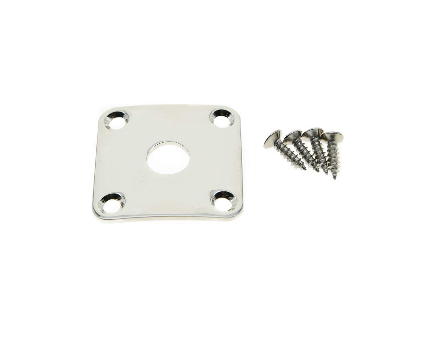 KAISH Nickel Metal Curved Bottom Jack Plate Curved Base Square Jackplate for Les Paul LP Guitars