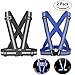 AUOON Reflective Running Vest,Safety Reflective Vest with Adjustable Strap for Running,Cycling, Motorcycle and Walking,Fits over Outdoor Clothing,Breathable Waterproof Lightweight (2 Pack Black Blue)