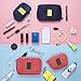 Accessories Bag as Makeup Bag Electronics Organizer Medicines Pouch Shockproof Nylon Fabric Travel Organizer Bag for Toiletries Trip Gadgets Organizer Pouch Set of 2 by Keeact (Baby Pink)