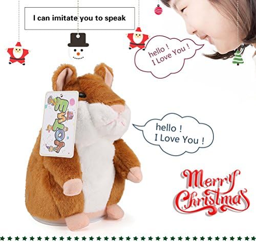 ENTOY Talking Hamster Sound Repeating Animal Toy Talking Plush Toys for Children Brown