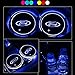 Lntly LED Car Logo Cup Holder Pad Waterproof Bottle Drinks Coaster Built-in Light 7 Colors Changing USB Charging Mat LED Cup Mat Car Atmosphere Lamp 2PCS