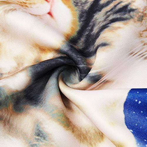 TUONROAD Unisex Mens Womens 3d Digital Graphic Printing Couples Cat Universe Purple Galaxy Casual Hoodie Shirt Crew Neck Hip Hop Long Sleeve Sweatshirt Cool Lightweight Crewnecks Pullover