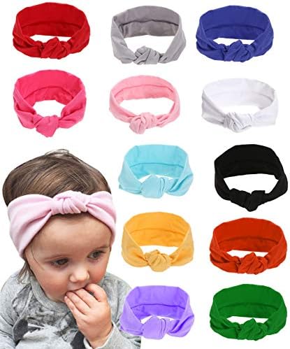 12Pack Baby Cute Headband Headwraps Knot Headbands for Baby Girls Baby Head Wrap Baby Turban Headbands