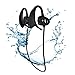 Wireless Bluetooth Headphones, IPX8 Waterproof Noise Cancelling Silicone Headsets - Rechargeable Sport Hands-free Earbuds with Volume Control & Mic (Black)