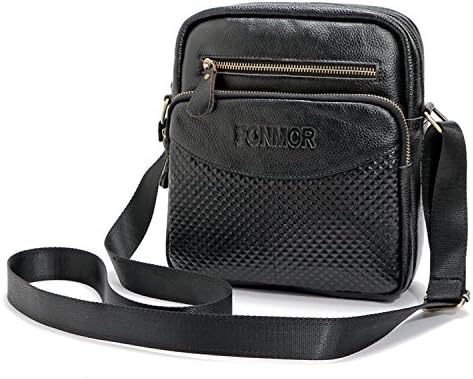 Fonmor Men's Genuine Leather Shoulder Messenger Bag CrossBody Bag (L3)