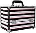 Caboodles Stylist 6 Tray Train Case, Black/White Stripe, 4.3 Pound