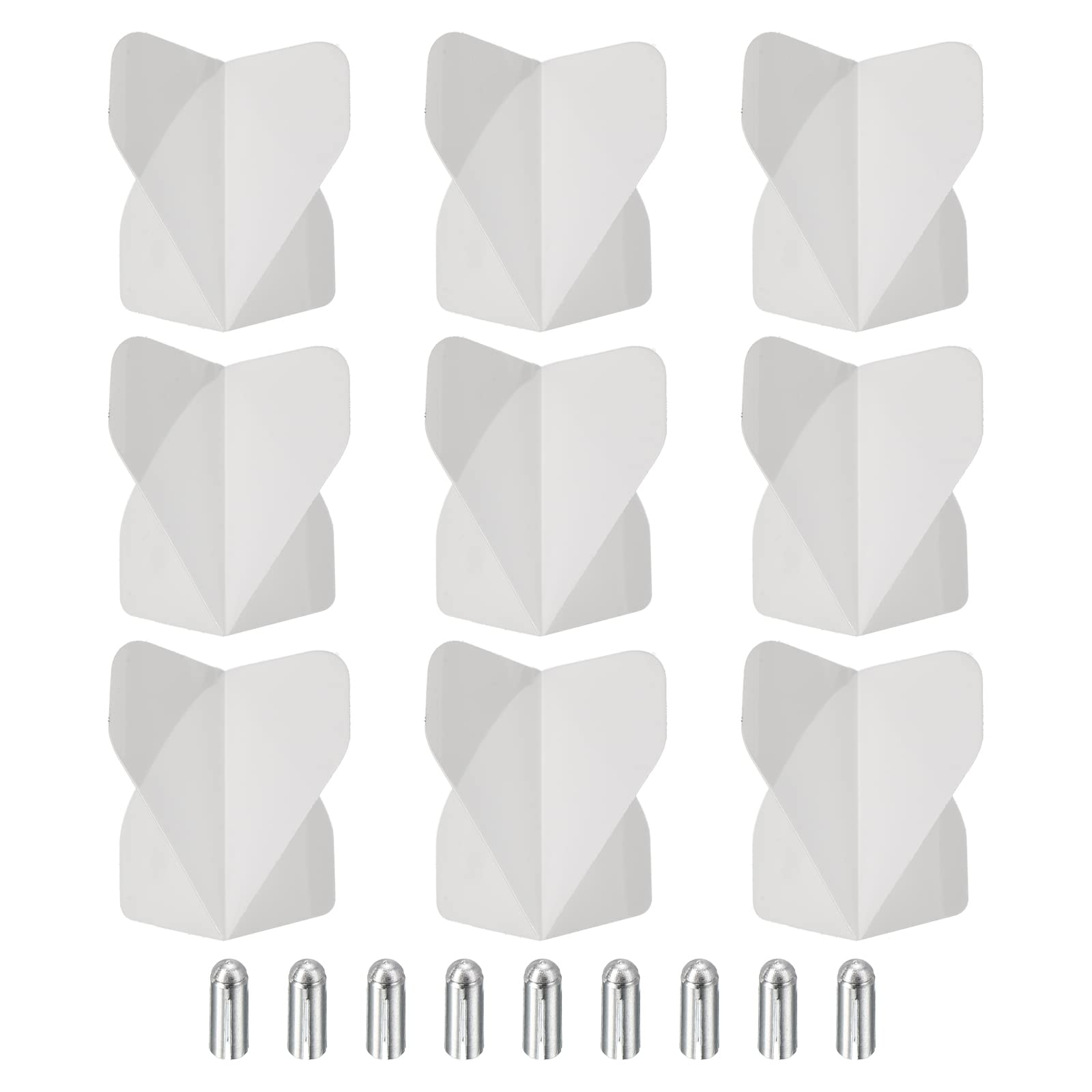 PATIKIL Dart Flights & Accessories, 9 Sets Darts Flights & 9 Flights Protectors Darts Accessories Kit for Soft Tip Steel Tip, White