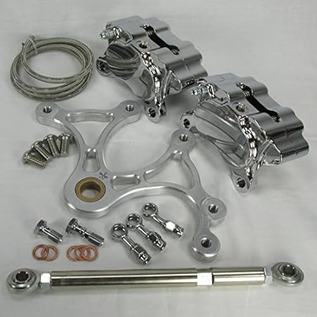 Amazon.com: Dual Rear Brake Caliper FULL KIT - CHROME DNA Billet 4