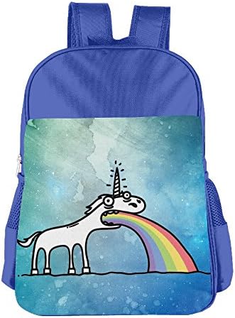 JXMD Custom Rainbow Unicorn Children School Bagpack For 4-15 Years Old RoyalBlue