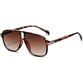 YouthMall Retro Aviator Sunglasses for Women Men Trendy Oversized Square Aviator Sun Glasses 70s Vintage Shades