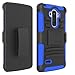 LG G Stylo Case, EC Hybrid Holster Case, Dual Layers Armor Case with Kickstand and Locking Belt Swivel Clip for LG G Stylo/LG G4 Stylus/LG LS770 (Black/Blue)