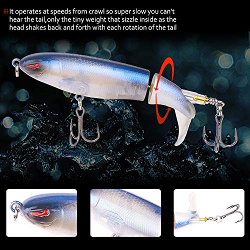 Aneew 8 x Topwater Popper Barsch Angelköder schwimmend Swimbaits Forelle Hecht Lachs Zander Künstliche Spinner Köder 360… – Bild 6