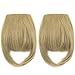 2Pcs Clip in Bangs Hair Extensions Thick Full Neat Bangs Fringe Hair Extension 8″ One Piece Clip on Front Bangs Hairpiecethumb 1