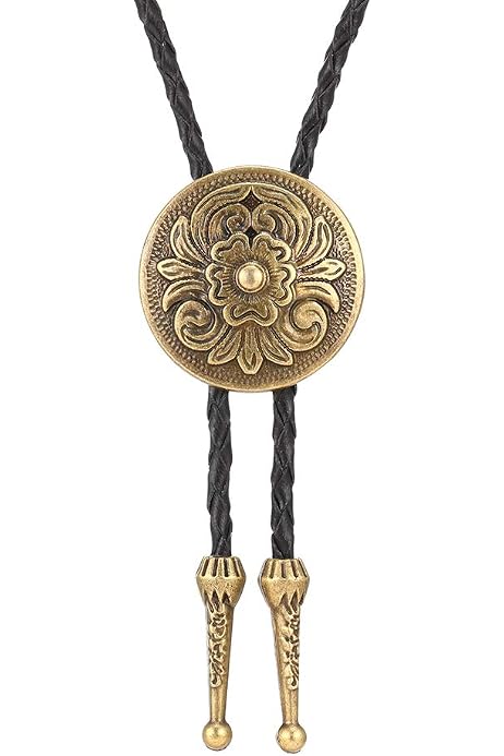 Tibapla Cravate Bolo En Cuir Avec Crâne De Vache - Style Western Réglable 100cm - Accessoire Cowboy Pour Homme
