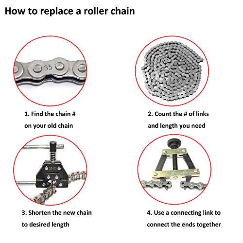 FDJ Go Kart Chain 40 Roller Chain 10 Feet with Connecting Link and