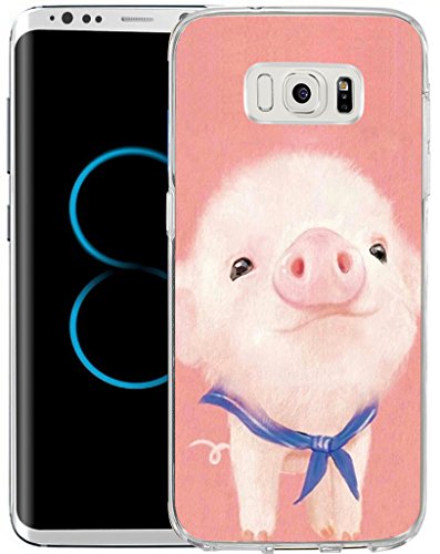 S8 Case,Samsung Galaxy S8 Case TPU Non-Slip High Definition Printing Cartoon pink pig