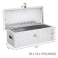 go2buy Aluminum Tool Box Storage for Truck Pickup Bed Trailer w/Lock, 30 x 13 x 10 inch (LxWxH)