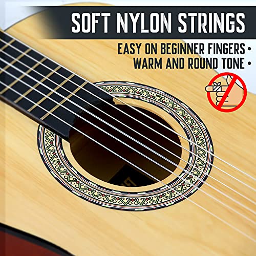 Pyle Left Handed ¾ Size Classical Acoustic Guitar Kit 36” Junior