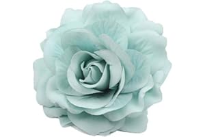 Lovefairy Beautiful Rose Flower Hair Clip Pin up Flower Brooch For Party Travel Festivals (Mint Green)
